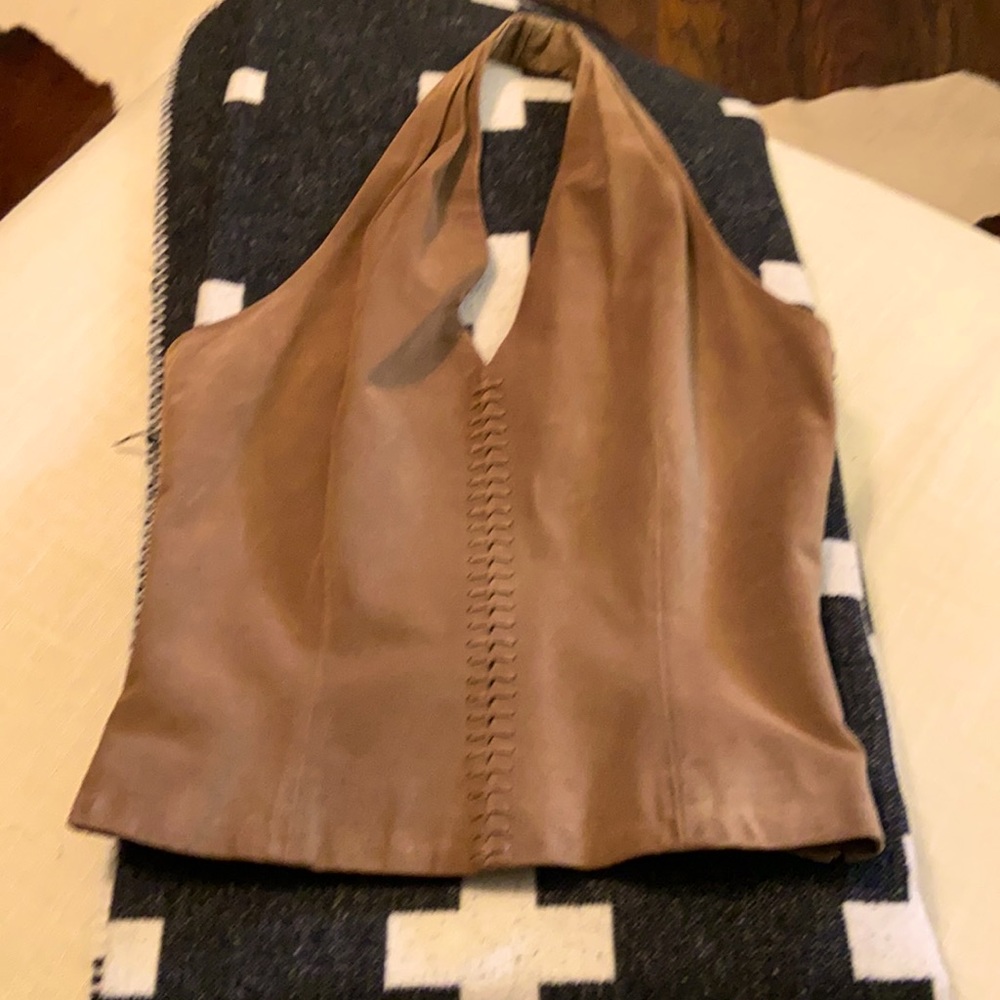 Vintage Suede halter,,, gently worn., Size 2